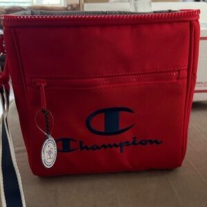 Champion Red insulated lunch Bag with Logo